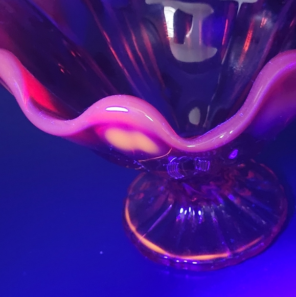 Vintage LE Smith Amberina Compote Cadmium Glow - READ - Picture 9 of 9